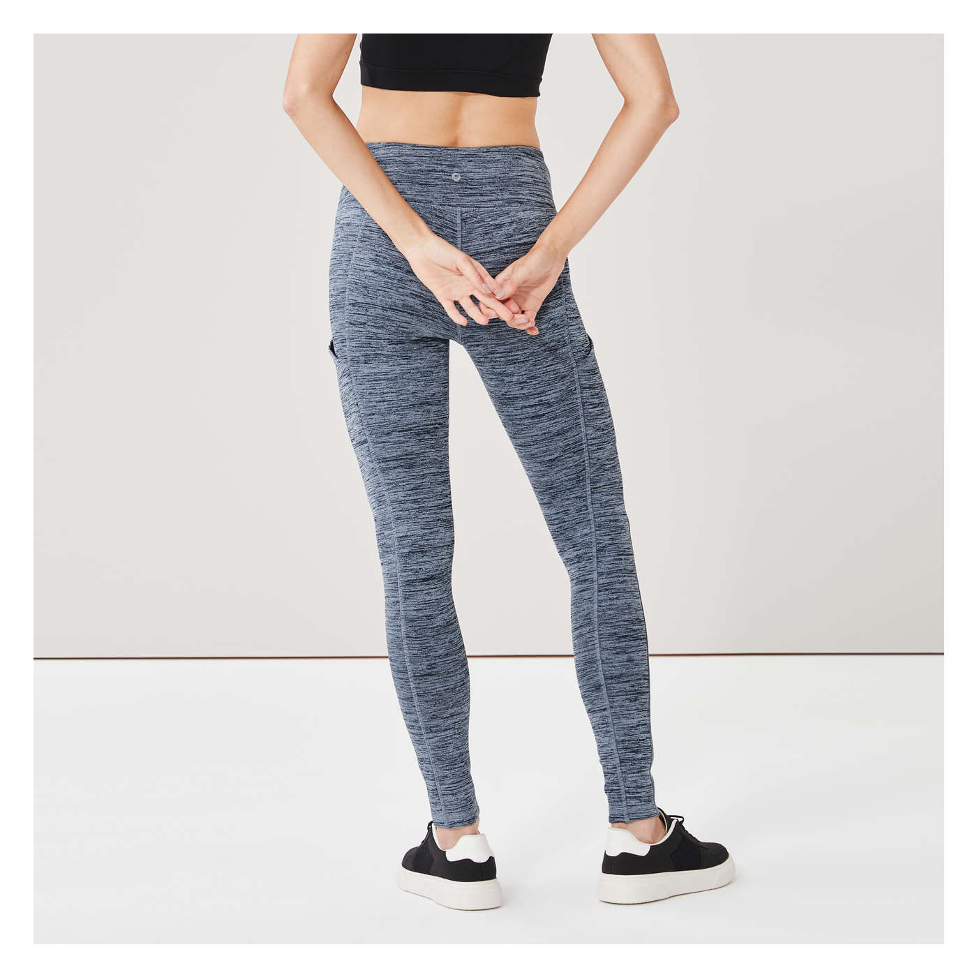 Fleece Active Legging in Navy Mix from Joe Fresh